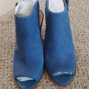 Lucky Brand Stone Blue Open Toe Bootie